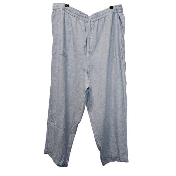 Lucky‎ brand linen blend light blue beachy Cropped Pant size XL - Picture 1 of 8